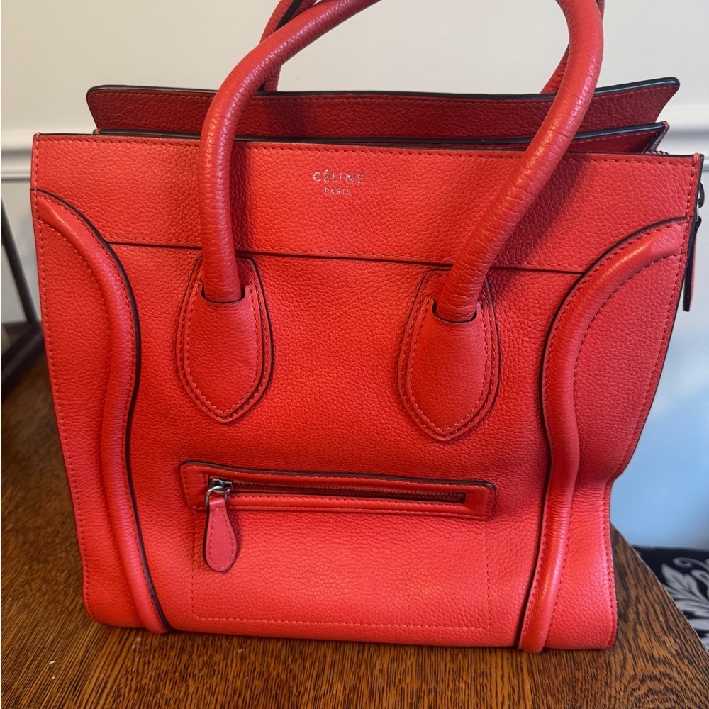 Celine Orange Leather Tote